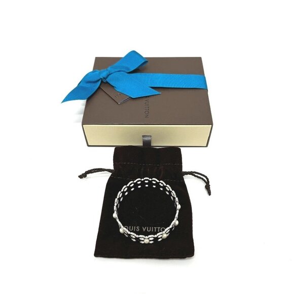 LOUIS VUITTON M66667 High and Seek Bangle Bracelet Metal Silver - Picture 8 of 13